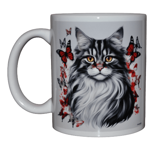 Zestaw prezentowy z kotem Maine Coon Butterfly XXS - kubek z podkładką MDF - obrazek 5