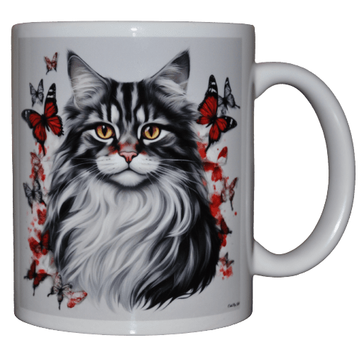 Zestaw prezentowy z kotem Maine Coon Butterfly XXS - kubek z podkładką MDF - obrazek 4